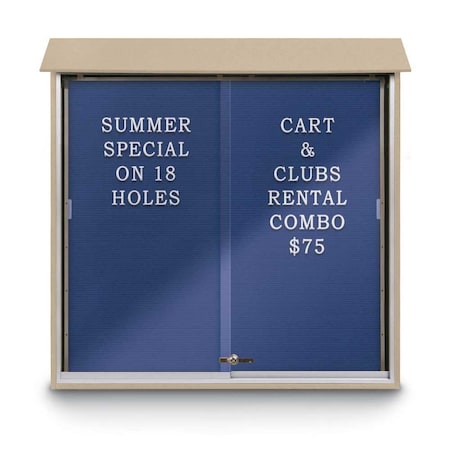 United Visual Products Outdoor Enclosed Combo Board, 72"x36", Satin Frame/Blue & Black UVCB7236OD-BLUE-BLACK